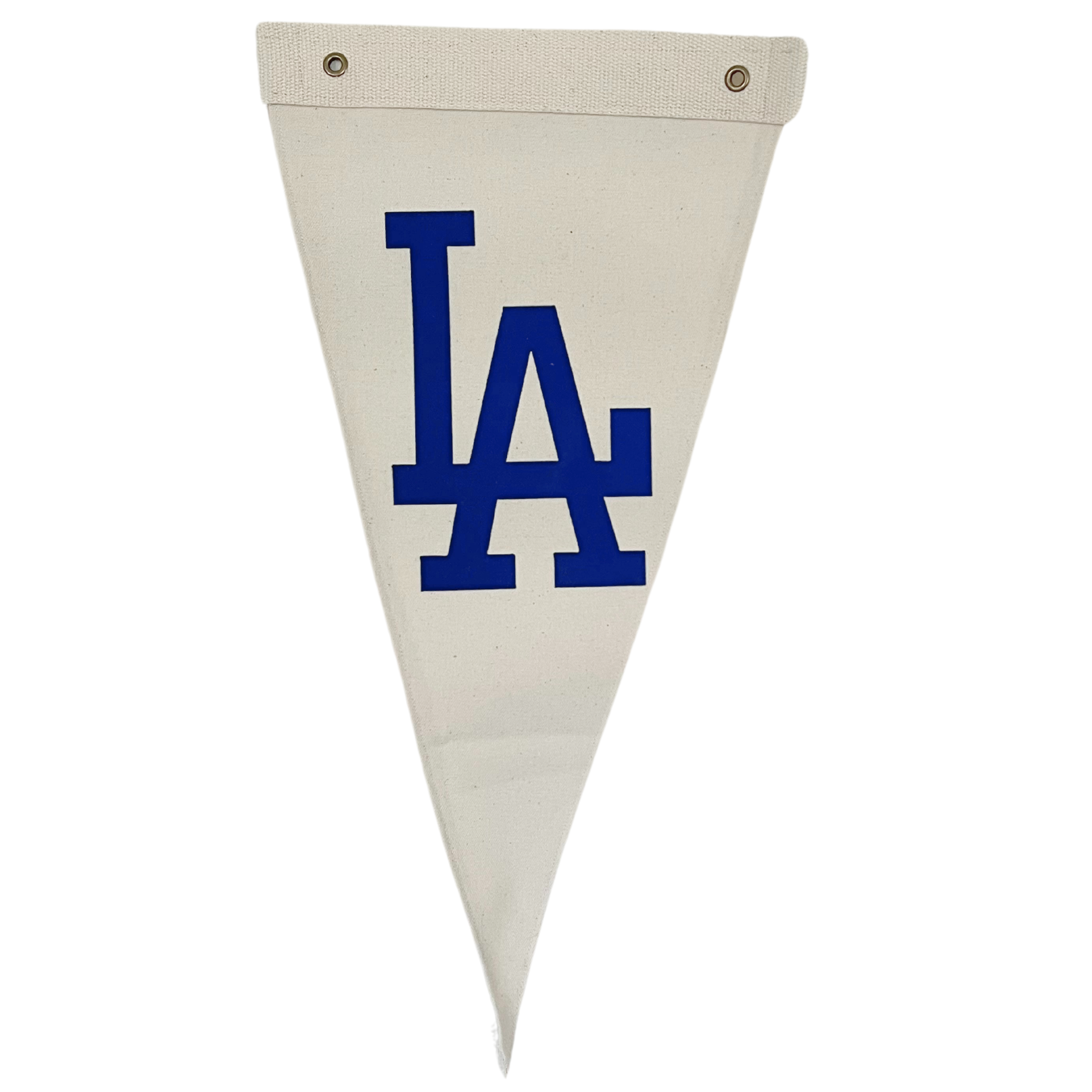 Los Angeles Dodgers Baseball Pennant featuring bold lettering on premium cotton, perfect for sports-themed decor or LA baseball fans.