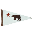 California Republic Pennant Flag featuring a black bear silhouette and red star on a heavy canvas, perfect for California-themed home decor, gift for beach lover or beach house decoration.